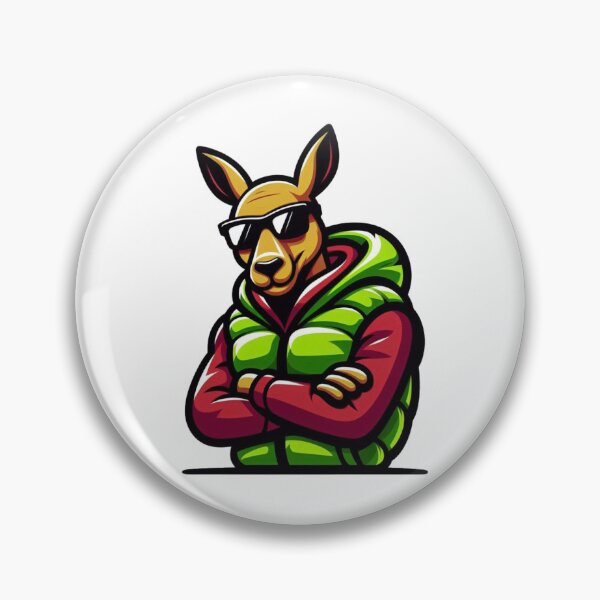 Item preview, Cartoon Kangaroo in Neon Vest and Red Shades – Bouncy Cool Vibes designed and sold by Confuzz1ed.