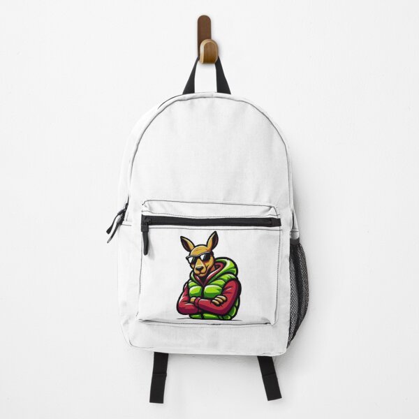 Item preview, Cartoon Kangaroo in Neon Vest and Red Shades – Bouncy Cool Vibes designed and sold by Confuzz1ed.