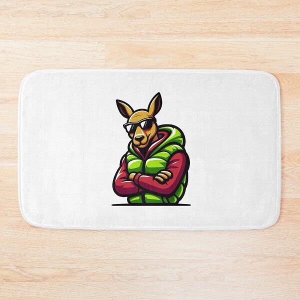 Item preview, Cartoon Kangaroo in Neon Vest and Red Shades – Bouncy Cool Vibes designed and sold by Confuzz1ed.