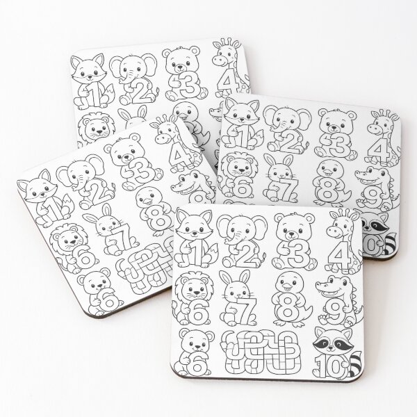 Item preview, Dibujos para colorear con números de animales designed and sold by D-Squad-Swag.