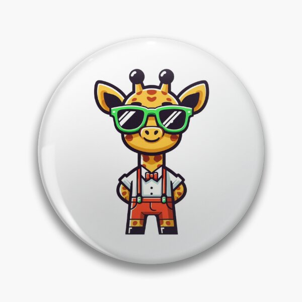 Item preview, Quirky Cartoon Giraffe in Suspenders and Lime Shades – Tall and Trendy Look designed and sold by Confuzz1ed.