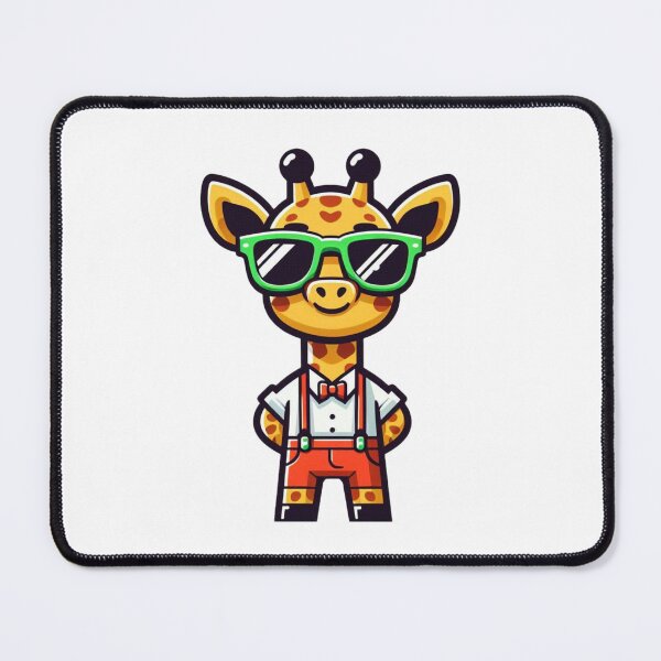 Item preview, Quirky Cartoon Giraffe in Suspenders and Lime Shades – Tall and Trendy Look designed and sold by Confuzz1ed.