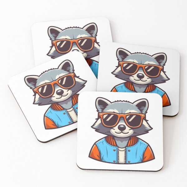 Item preview, Smirking Cartoon Raccoon in Bomber Jacket and Orange Shades – Streetwise Animal Style designed and sold by Confuzz1ed.