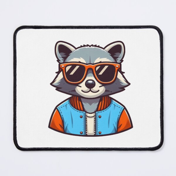 Item preview, Smirking Cartoon Raccoon in Bomber Jacket and Orange Shades – Streetwise Animal Style designed and sold by Confuzz1ed.