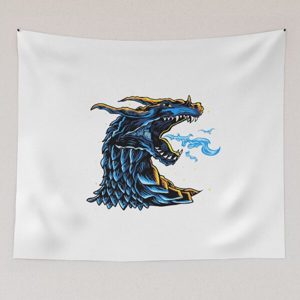 Item preview, Blue dragon demon eastern mythology designed and sold by Joncasmiart.