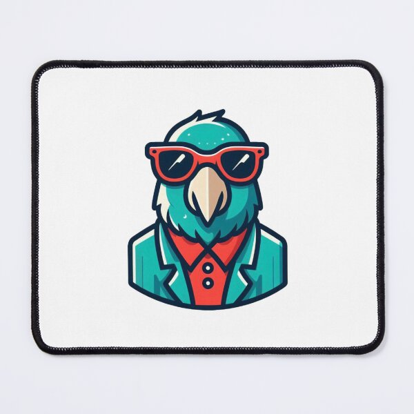 Item preview, Bold Cartoon Parrot in Jacket and Red Shades – Tropical Cool Bird Art designed and sold by Confuzz1ed.