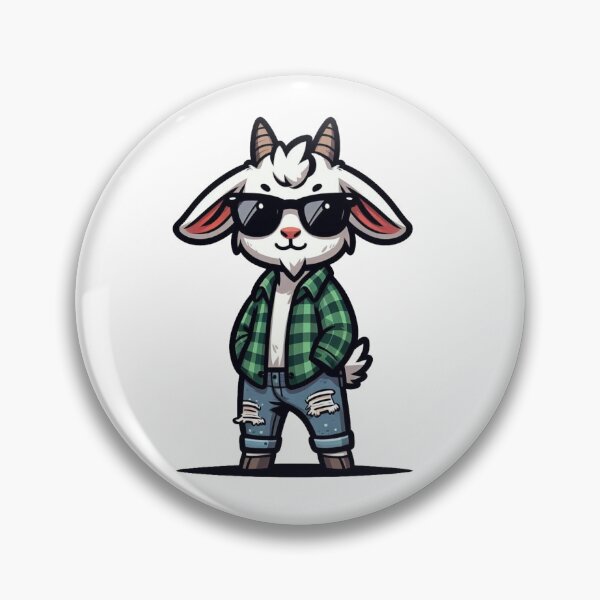 Item preview, Trendy Cartoon Goat in Flannel and Shades – Hipster Animal Vibes designed and sold by Confuzz1ed.
