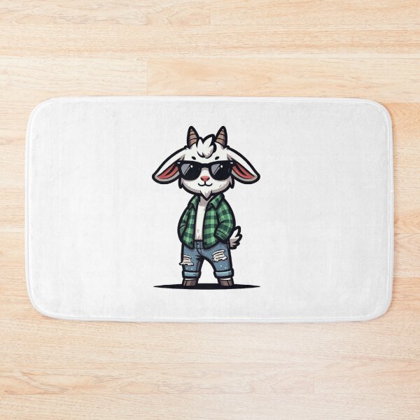 Item preview, Trendy Cartoon Goat in Flannel and Shades – Hipster Animal Vibes designed and sold by Confuzz1ed.