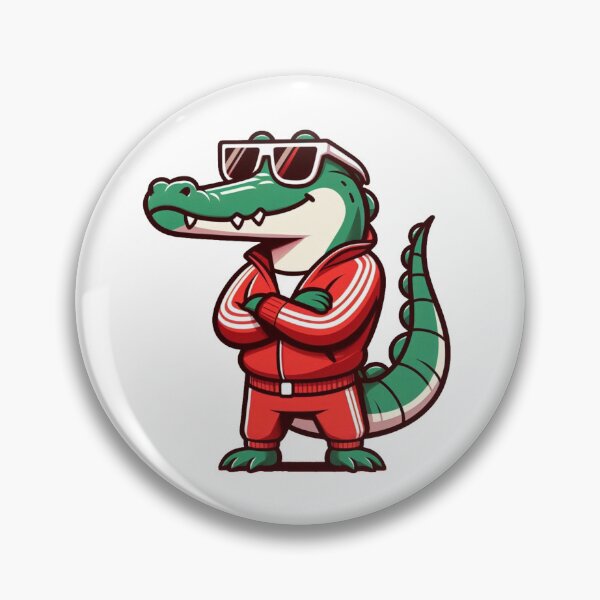 Item preview, Cartoon Crocodile in Tracksuit and White Shades – Street Cool Animal Art designed and sold by Confuzz1ed.