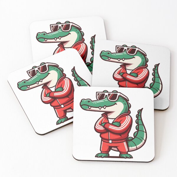 Item preview, Cartoon Crocodile in Tracksuit and White Shades – Street Cool Animal Art designed and sold by Confuzz1ed.