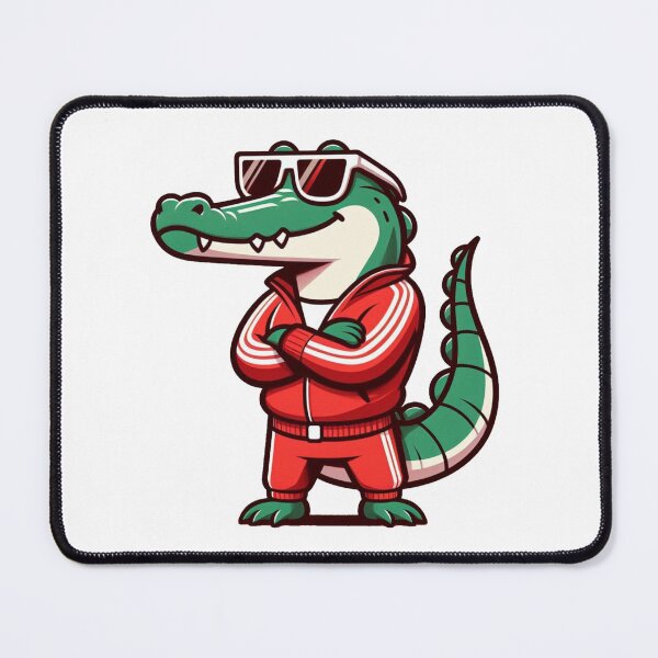 Item preview, Cartoon Crocodile in Tracksuit and White Shades – Street Cool Animal Art designed and sold by Confuzz1ed.
