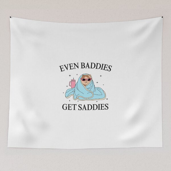 Item preview, Grumpy Cat Wrapped in Blanket Sticker – Funny Cozy Cat with Sunglasses & Tumbler- Even Baddies Get Baddies designed and sold by Backroad-Raised.