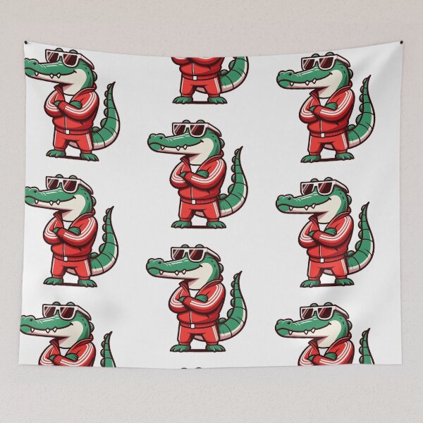 Item preview, Cartoon Crocodile in Tracksuit and White Shades – Street Cool Animal Art designed and sold by Confuzz1ed.
