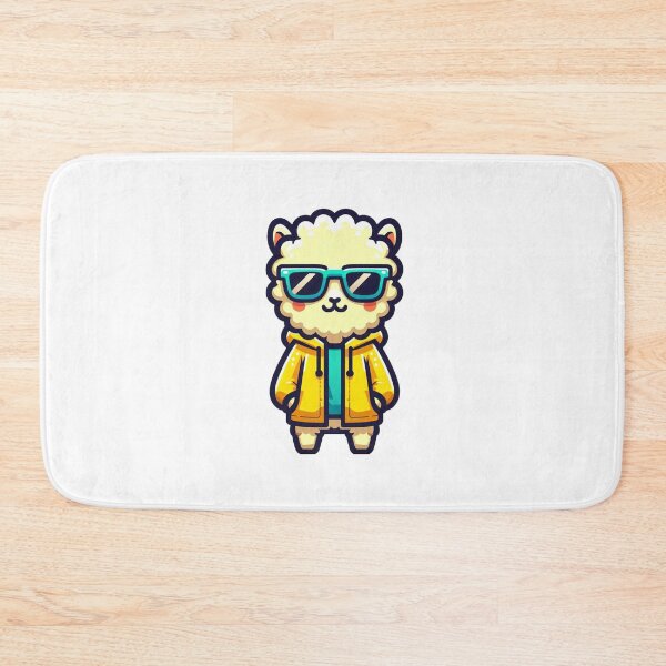 Item preview, Cheeky Cartoon Alpaca in Windbreaker and Teal Shades – Cool Llama Vibes designed and sold by Confuzz1ed.