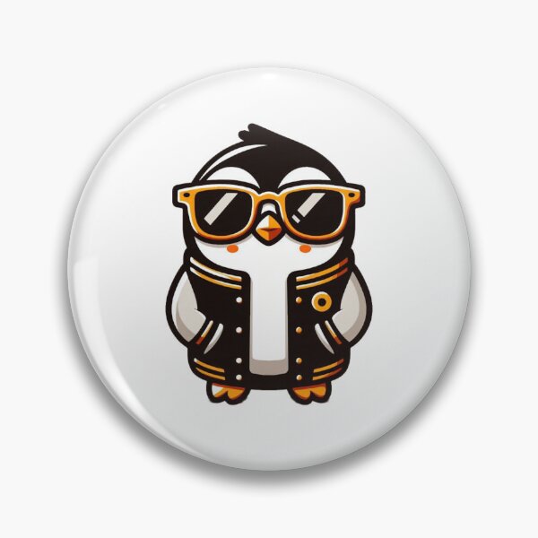 Item preview, Cool Cartoon Penguin in Varsity Jacket and Orange Shades – Confident Bird Style designed and sold by Confuzz1ed.
