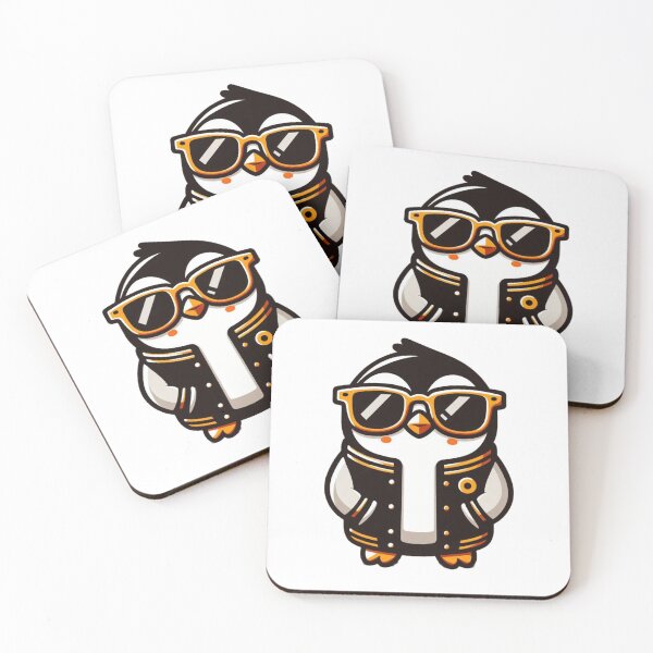 Item preview, Cool Cartoon Penguin in Varsity Jacket and Orange Shades – Confident Bird Style designed and sold by Confuzz1ed.