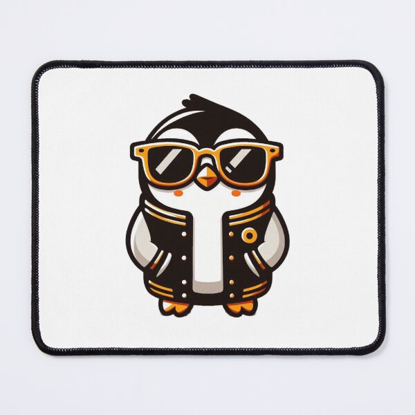Item preview, Cool Cartoon Penguin in Varsity Jacket and Orange Shades – Confident Bird Style designed and sold by Confuzz1ed.