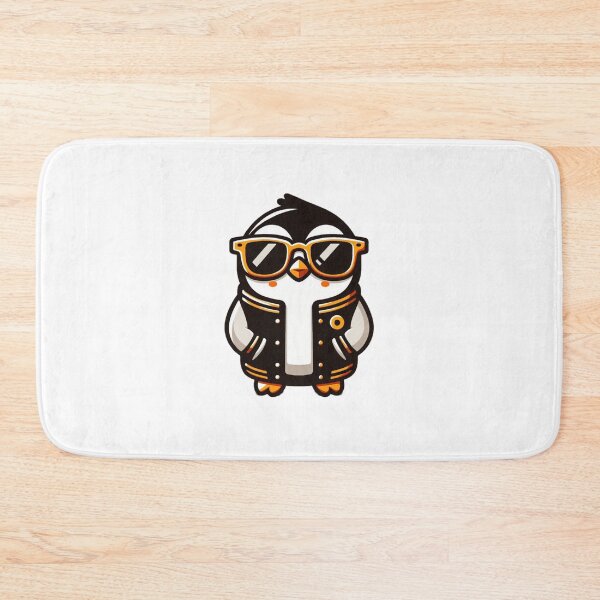 Item preview, Cool Cartoon Penguin in Varsity Jacket and Orange Shades – Confident Bird Style designed and sold by Confuzz1ed.
