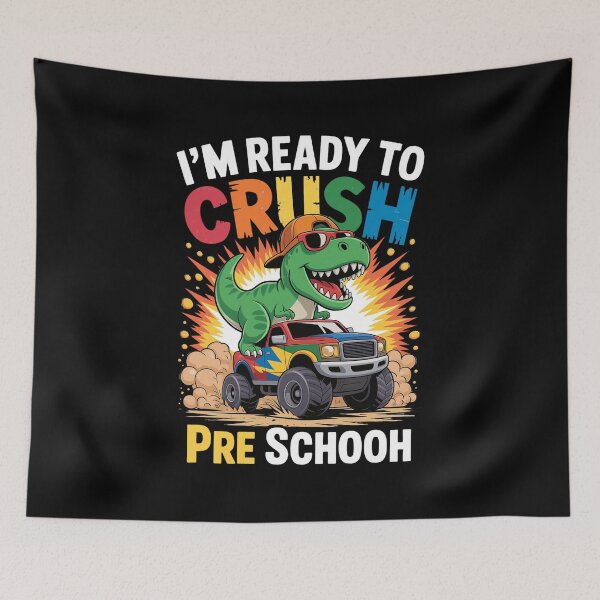 Item preview, I'm Ready To Crush Preschool Dinosaur - Funny Back To School Monster Truck T-Rex Design designed and sold by Marpin91.