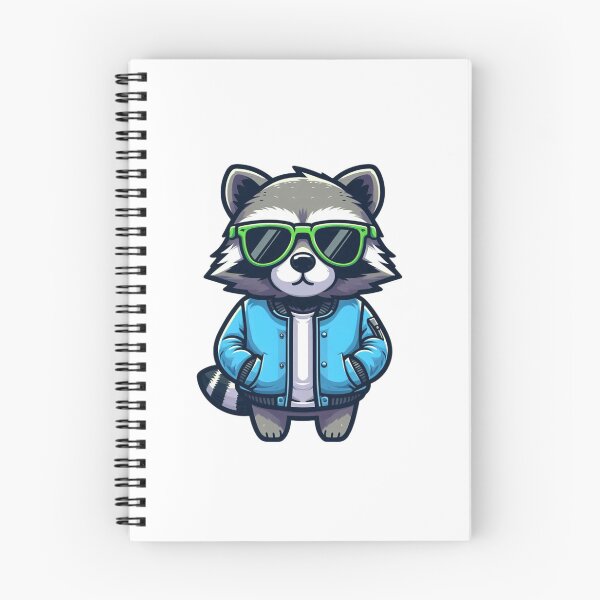 Item preview, Cartoon Raccoon in Bomber Jacket and Lime Shades – Street-Style Animal Art designed and sold by Confuzz1ed.