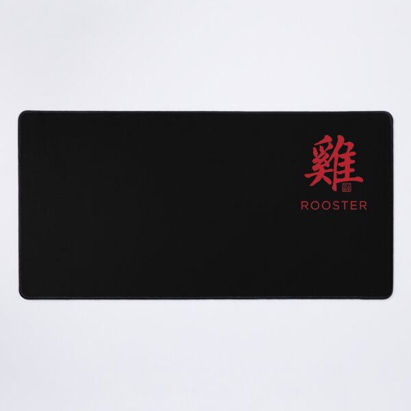 Item preview, Rooster 雞 - Chinese Zodiac Calligraphy Character with English V2 (Red on Black) designed and sold by STUDIO-72.