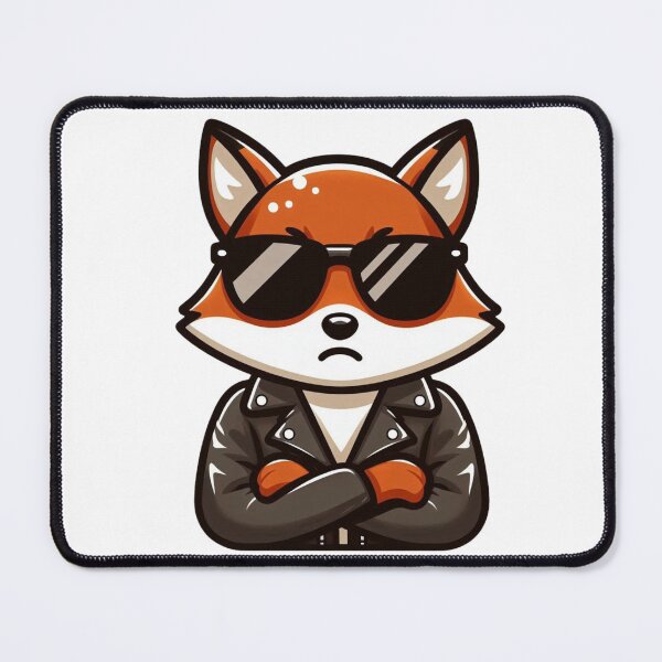 Item preview, Cartoon Fox in Leather Jacket and Sunglasses – Confident Cool Animal Art designed and sold by Confuzz1ed.