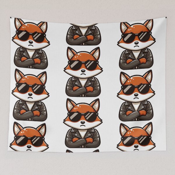 Item preview, Cartoon Fox in Leather Jacket and Sunglasses – Confident Cool Animal Art designed and sold by Confuzz1ed.