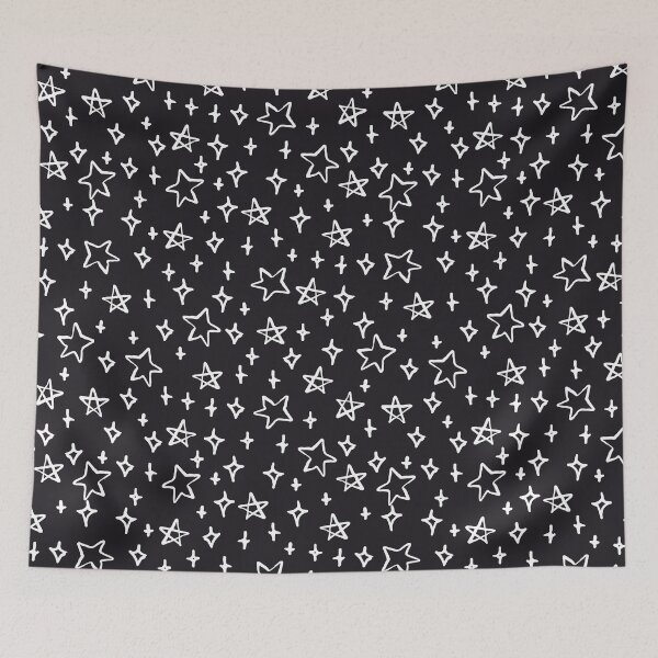 Item preview, Hand Drawn White Stars Texture Pattern designed and sold by Farissa Designs.