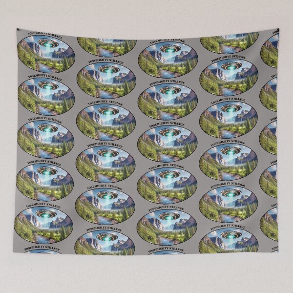 Item preview, Yosemite Valley with Waterfalls and a Flying Saucer in the Sky URM designed and sold by urmaddad.