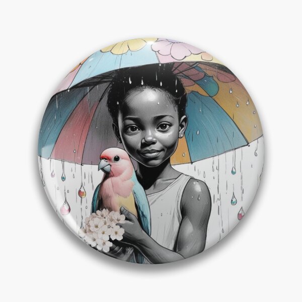Item preview, Girl With a Parrot and a Colorful Umbrella  designed and sold by AlinaSCorner.