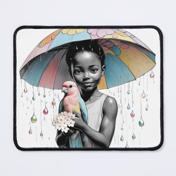 Item preview, Girl With a Parrot and a Colorful Umbrella  designed and sold by AlinaSCorner.