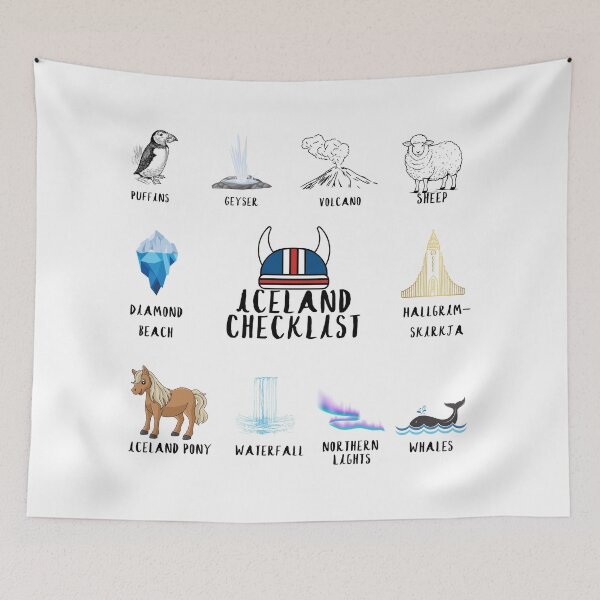 Item preview, Iceland Checklist Sticker Sheet – Geysers, Volcanoes, Northern Lights & More designed and sold by BlesstB.