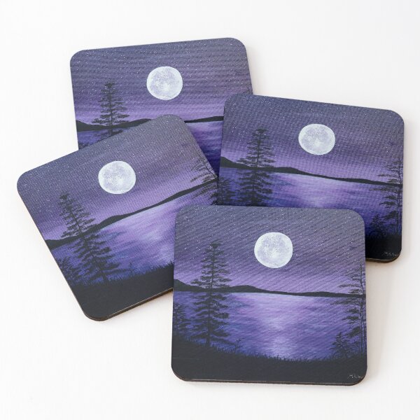 Item preview, Purple night sky over lake designed and sold by RavenWhite17.