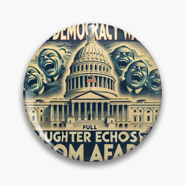 Item preview, Satirical Political Art Poster - "When Democracy Wavers" Capitol Building Design designed and sold by freackly.