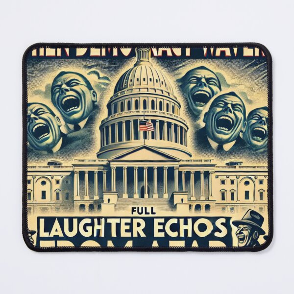 Item preview, Satirical Political Art Poster - "When Democracy Wavers" Capitol Building Design designed and sold by freackly.