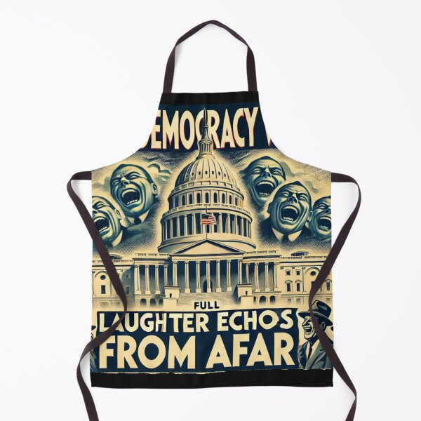 Item preview, Satirical Political Art Poster - "When Democracy Wavers" Capitol Building Design designed and sold by freackly.