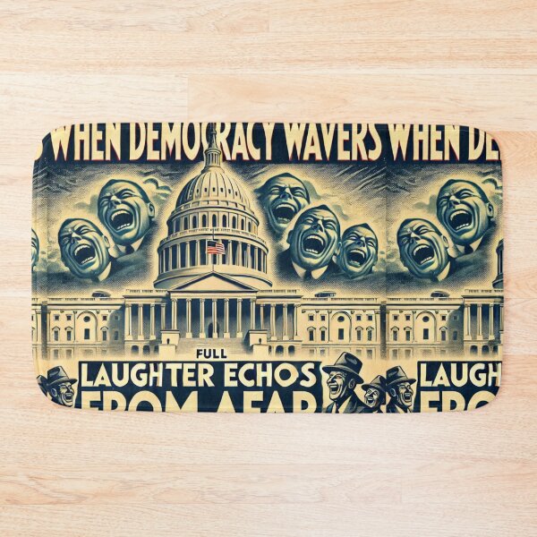Item preview, Satirical Political Art Poster - "When Democracy Wavers" Capitol Building Design designed and sold by freackly.