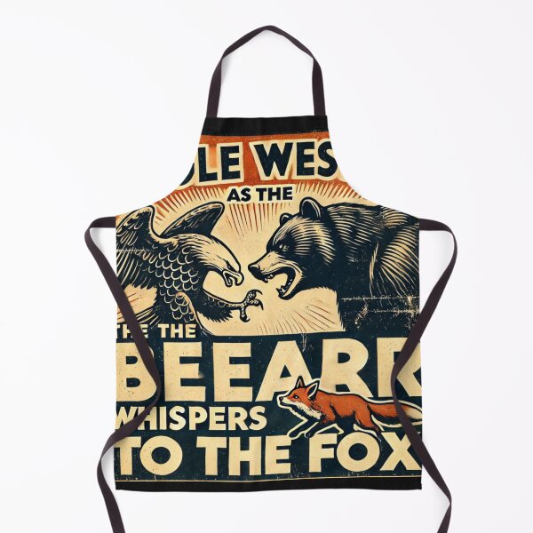 Item preview, Vintage Wildlife Poster - "Eagle Wrestles Bear as Fox Whispers" Nature Allegory designed and sold by freackly.
