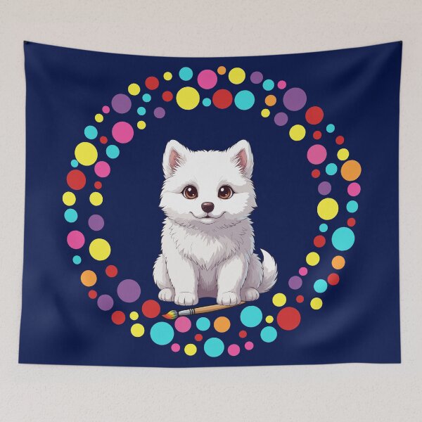 Item preview, Celebrate Dot Day with My Samoyed – Colorful Dog Art designed and sold by The Real Life Symphony.