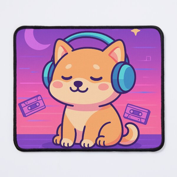 Item preview, Headphones On, World Off –Lo-Fi Shiba Inu Vibes designed and sold by Together-in-calm.