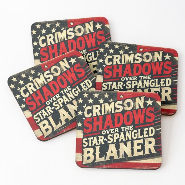 Item preview, Vintage American Flag Poster - "Crimson Shadows Over Star Spangled Banner" Patriotic Art designed and sold by freackly.