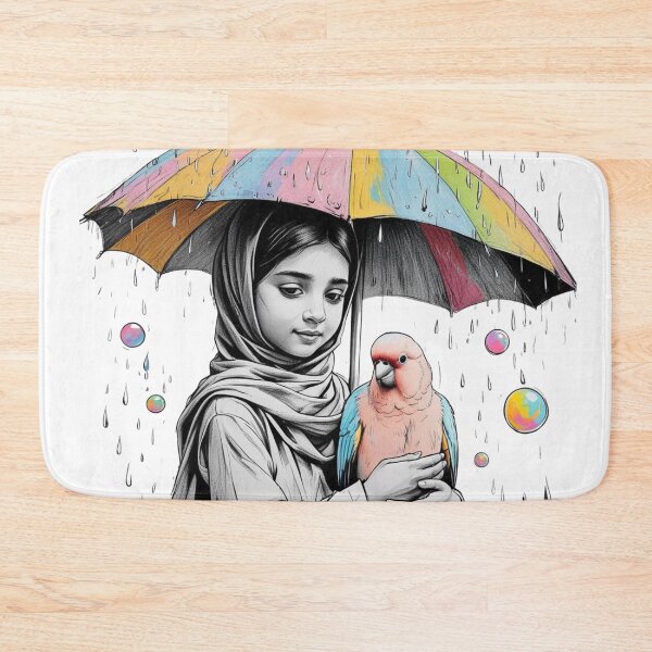 Item preview, Girl With a Parrot and a Colorful Umbrella 2 designed and sold by AlinaSCorner.