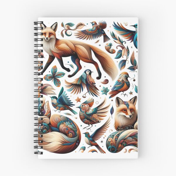 Item preview,  Ornate Wildlife Pattern - Decorative Foxes and Birds with Intricate Folk Art Details designed and sold by freackly.