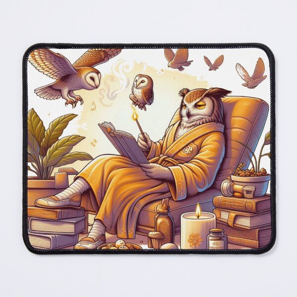 Item preview,  Cozy Owl Reading Scene - Whimsical Autumn Illustration with Books and Candles designed and sold by freackly.