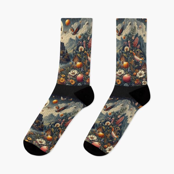 Item preview,  Magical Alpine Castle - Fairy Tale Landscape with Flying Birds and Autumn Harvest designed and sold by freackly.