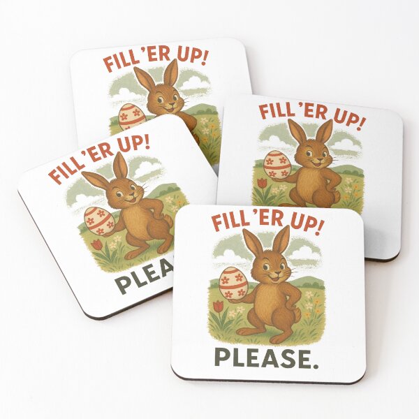 Item preview, Vintage Easter Bunny "Fill Er Up Please" - Retro Holiday Humor Illustration designed and sold by freackly.