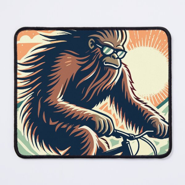 Item preview, Sasquatch Riding A Mountain Bike - Bigfoot designed and sold by RaceDayRags.