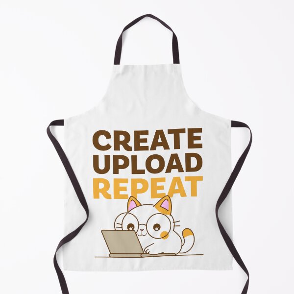 Item preview, Create Upload Repeat – Kawaii Cat with Laptop for Creators designed and sold by NiceHatHarry.