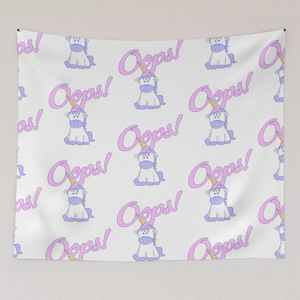 Item preview, Oops! – The Wannabe Unicorn (Kawaii Horse with Ice Cream Unicorn Horn) designed and sold by NiceHatHarry.