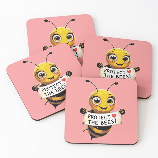 Item preview, Protect the Bees – Cute Bee Holding Sign designed and sold by BuzzyRush.
